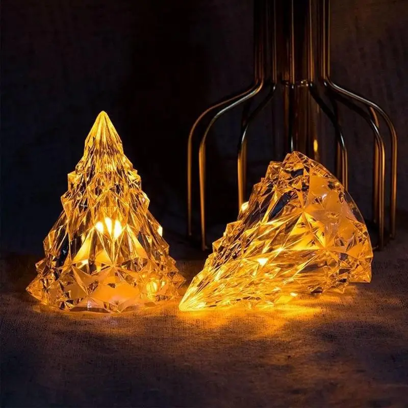 Crystal Diamond Desk Lamp Mini Night Light Christmas Tree Shape Table Lamp Warm Light Candle Atmosphere Lamps Home Decor
Crystal Diamond Desk Lamp Mini Night Light Christmas Tree Shape Table Lamp Warm Light Candle Atmosphere Lamps Home Decor