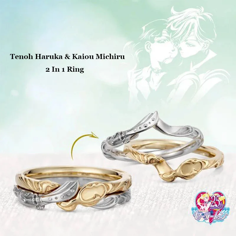 Anime Sailor Moon Cosplay Tenoh Haruka Kaiou Michiru Ring 925 Sterling Silver 2PCS/SET Finger Ring Jewelry For Women Couple Gift
Anime Sailor Moon Cosplay Tenoh Haruka Kaiou Michiru Ring 925 Sterling Silver 2PCS/SET Finger Ring Jewelry For Women Couple Gift
