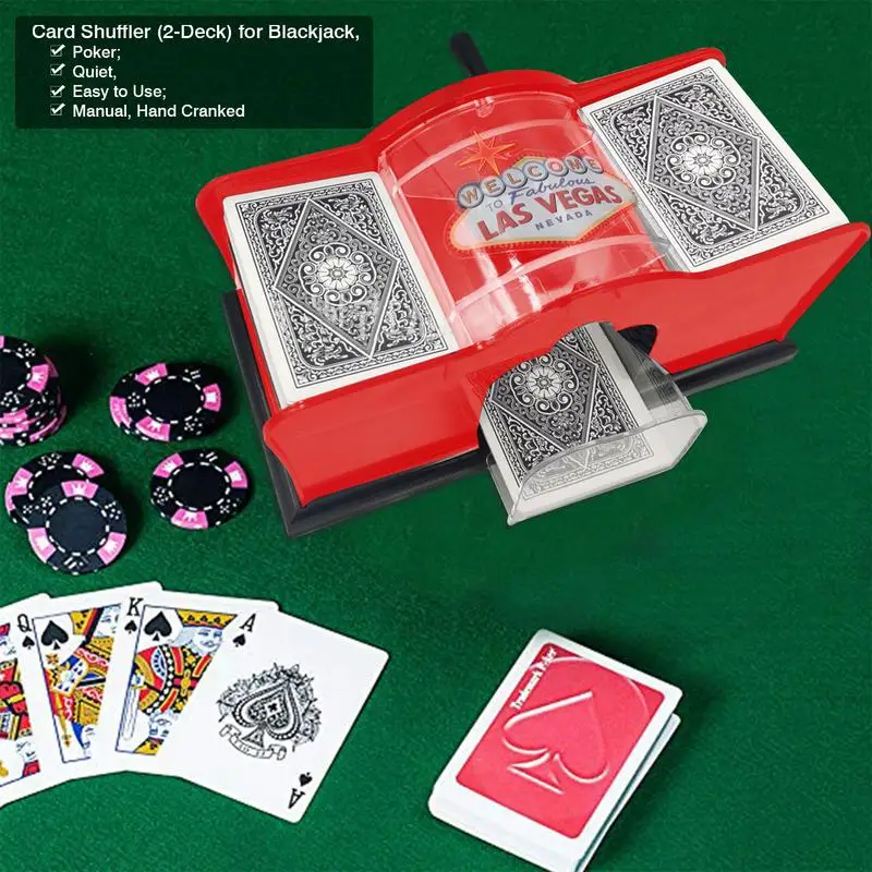 

Hand Cranked Card Shuffler 2 Deck Card Shuffler Casino Robot Card Shuffling Machine Poker Playing Tool Drop Shipping