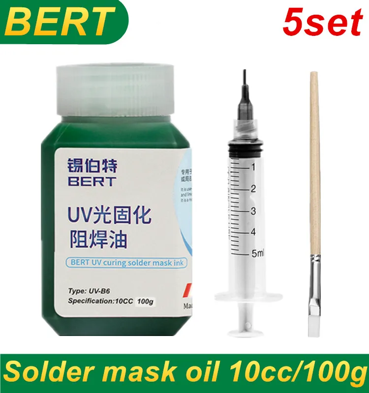 BERT 100g UV Photosensitive Curable Solder Mask Ink Prevent Corrosive Arcing BGA PCB SMD Circuit Board Repair Welding Paint Oil
BERT 100g UV Photosensitive Curable Solder Mask Ink Prevent Corrosive Arcing BGA PCB SMD Circuit Board Repair Welding Paint Oil