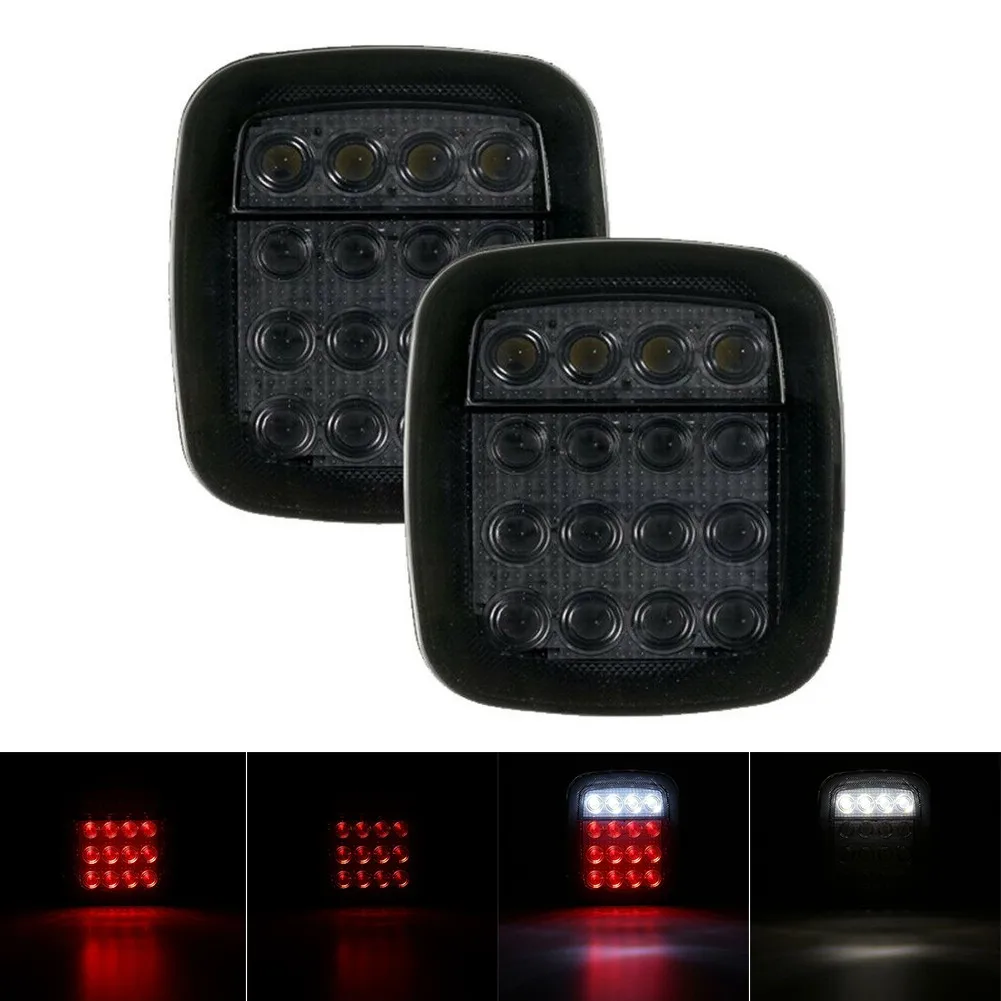 1 Pair LED Tail Lights Smoked 16 LED Tail Light Rear Brake Turn For Jeep Wrangler TJ CJ JKVehicles Truck Trailer
1 Pair LED Tail Lights Smoked 16 LED Tail Light Rear Brake Turn For Jeep Wrangler TJ CJ JKVehicles Truck Trailer