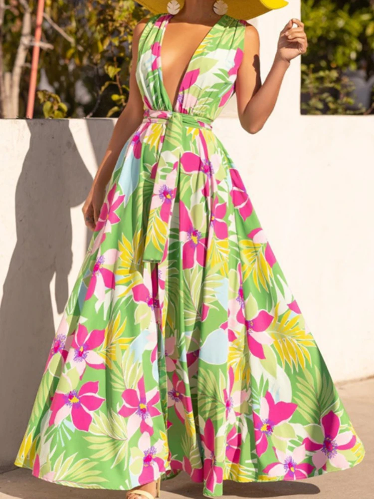Women's Dress Printing V-Neck High Waisted Side Split Short Sleeve Long Midi Fashion Streetwear Female Summer Women's Dress 2023
Women's Dress Printing V-Neck High Waisted Side Split Short Sleeve Long Midi Fashion Streetwear Female Summer Women's Dress 2023