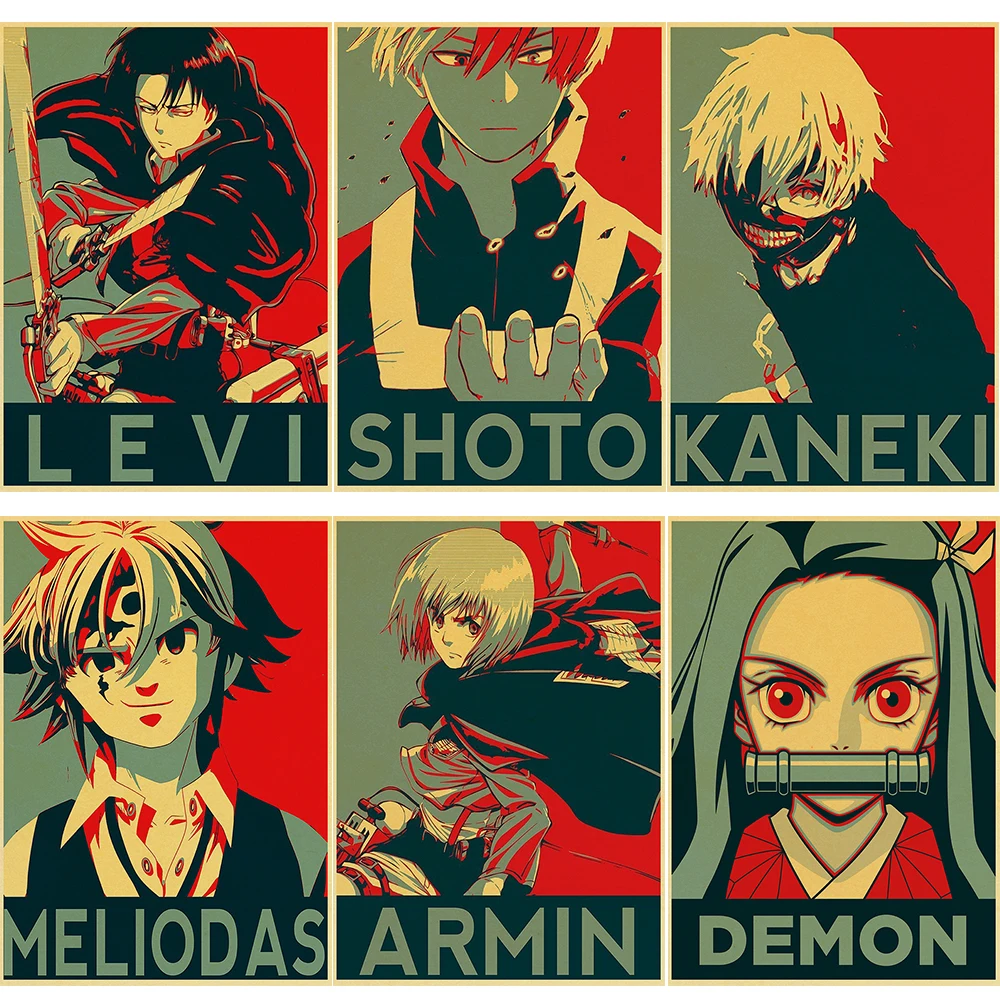 Japan Anime Figures Poster LEVI SHOTO KANEKI ARMIN Home Room Decoration Kraft Paper Prints Posters Art Vintage Wall Stickers
Japan Anime Figures Poster LEVI SHOTO KANEKI ARMIN Home Room Decoration Kraft Paper Prints Posters Art Vintage Wall Stickers
