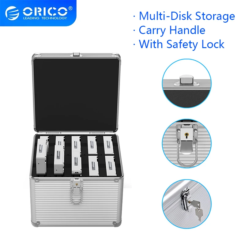 ORICO Aluminum HDD Protector Box 5 10 15 3.5‘’ Hard Drive Protection Box Storage with Locking 15 Bay For 2.5 3.5 M.2 Hard Drive
ORICO Aluminum HDD Protector Box 5 10 15 3.5‘’ Hard Drive Protection Box Storage with Locking 15 Bay For 2.5 3.5 M.2 Hard Drive