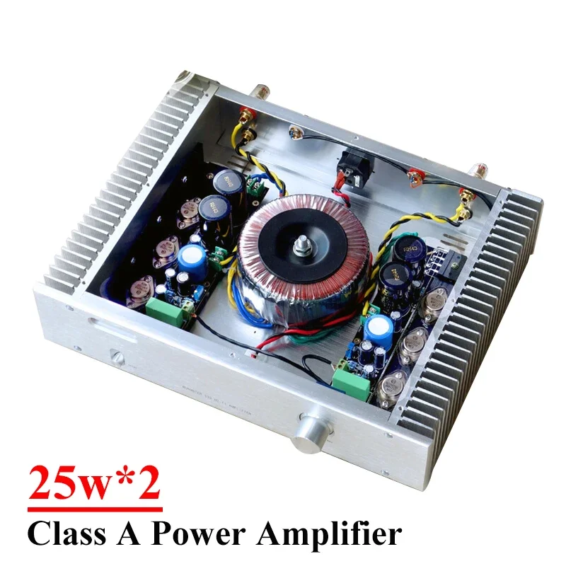 

Усилитель мощности класса А, 25 Вт * 2 усилитель мощности с низким искажением звука высокой мощности, с тонким и полным звучанием на транзисторе MJE15024 MJE15025, Hi-Fi усилитель звука
