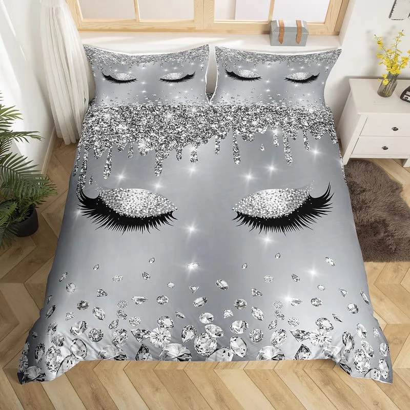 Eyelash Duvet Cover Set Eyes Pattern Design Comforter Cover Microfiber Girly Priness Style Glitter Twin King Queen Bedding Set
Eyelash Duvet Cover Set Eyes Pattern Design Comforter Cover Microfiber Girly Priness Style Glitter Twin King Queen Bedding Set