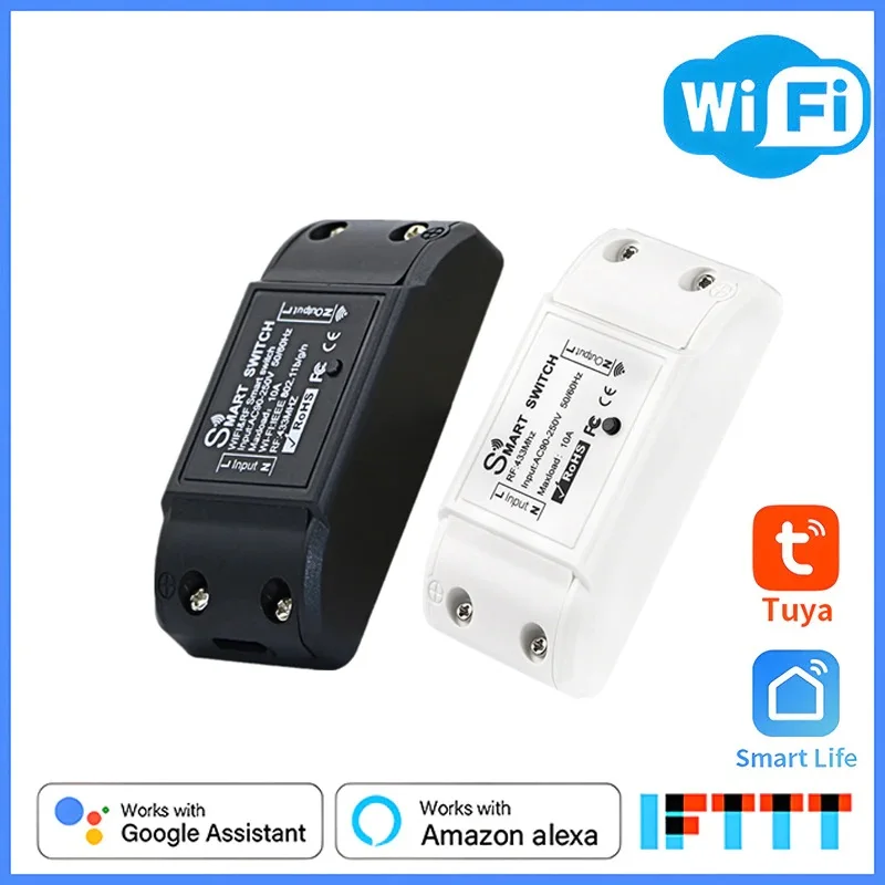 433 Black White Single Circuit Breaker 100-245v Mini Dual Control Tuya WiFi + RF Zhitong Lamp Remote Control Switch Automation
433 Black White Single Circuit Breaker 100-245v Mini Dual Control Tuya WiFi + RF Zhitong Lamp Remote Control Switch Automation