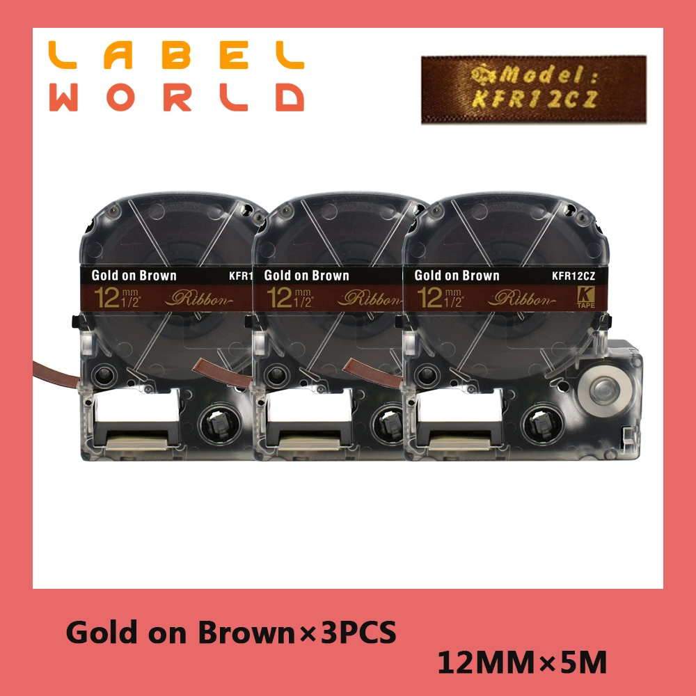 3PCS Satin Ribbon Gold on Brown 12mm*5m Compatible for Epson Printer Satin Ribbon SFR12CZ Tape for Gifts Wrapping DIY
3PCS Satin Ribbon Gold on Brown 12mm*5m Compatible for Epson Printer Satin Ribbon SFR12CZ Tape for Gifts Wrapping DIY