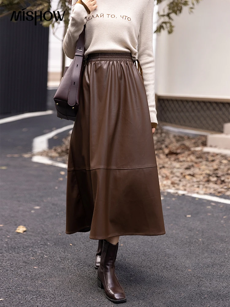MISHOW 2022 Autumn Women's Leather Skirt Hepburn Solid Female Elastic High Waist Slim A-line Office Lady Midi Skirts MXB31B0425
MISHOW 2022 Autumn Women's Leather Skirt Hepburn Solid Female Elastic High Waist Slim A-line Office Lady Midi Skirts MXB31B0425
