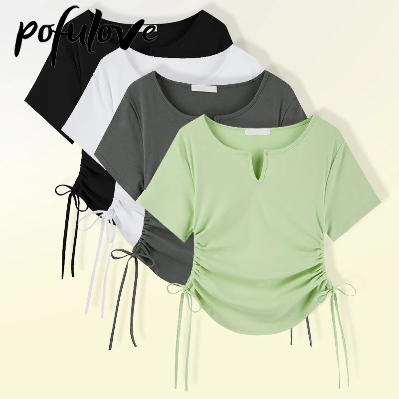 T Shirt Female Short Sleeved Thin Summer Korean Slim Solid Color Casual Top Kawaii Clothes T Shirt Dropshipping Wholesale
T Shirt Female Short Sleeved Thin Summer Korean Slim Solid Color Casual Top Kawaii Clothes T Shirt Dropshipping Wholesale