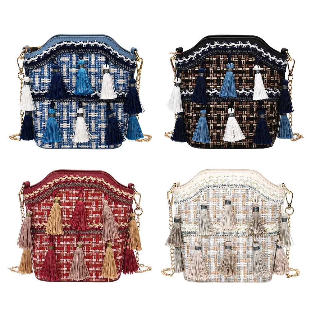 Tassel Woven Girl Beach Crossbody Bag Sling Bag Women Cotton Line Chain Jewelry for Elegant Ladies Shopping Decor
Tassel Woven Girl Beach Crossbody Bag Sling Bag Women Cotton Line Chain Jewelry for Elegant Ladies Shopping Decor
