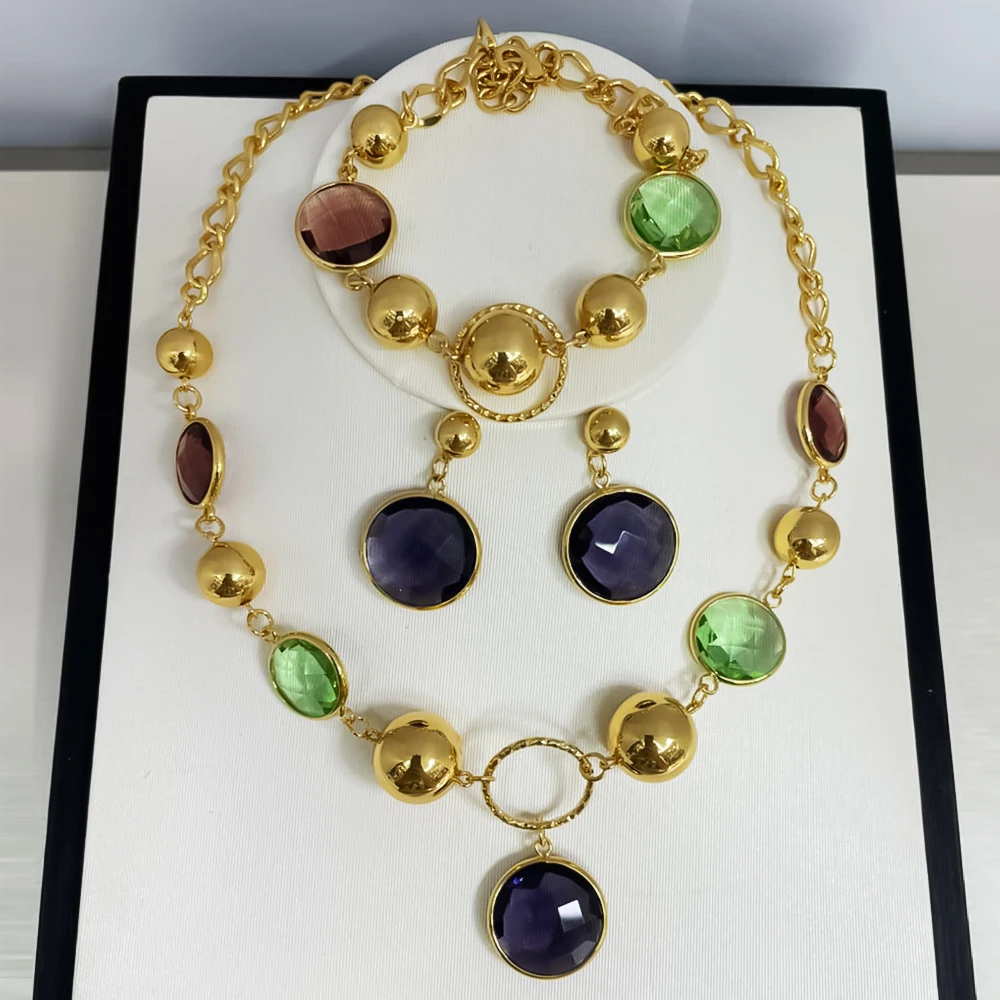 Random Stone Color Earrings Set Golden Sets African Dubai Fashion Women Golden Copper Necklaces For Bridal Wedding Accessories
Random Stone Color Earrings Set Golden Sets African Dubai Fashion Women Golden Copper Necklaces For Bridal Wedding Accessories