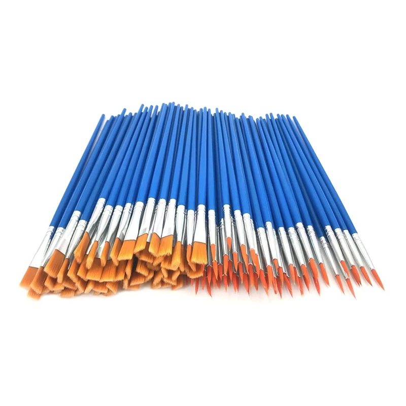 120 Pcs Flat And Round Paint Brushes Set,Pointed Flat Nylon Hair Brushes For Acrylic Oil Watercolor Paint Party Painting
120 Pcs Flat And Round Paint Brushes Set,Pointed Flat Nylon Hair Brushes For Acrylic Oil Watercolor Paint Party Painting