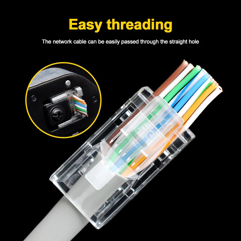 Сетевой неэкранированный модульный проходной разъем 8P8C для кабелей Ethernet Rj45 Cat5 Cat5e
Сетевой неэкранированный модульный проходной разъем 8P8C для кабелей Ethernet Rj45 Cat5 Cat5e