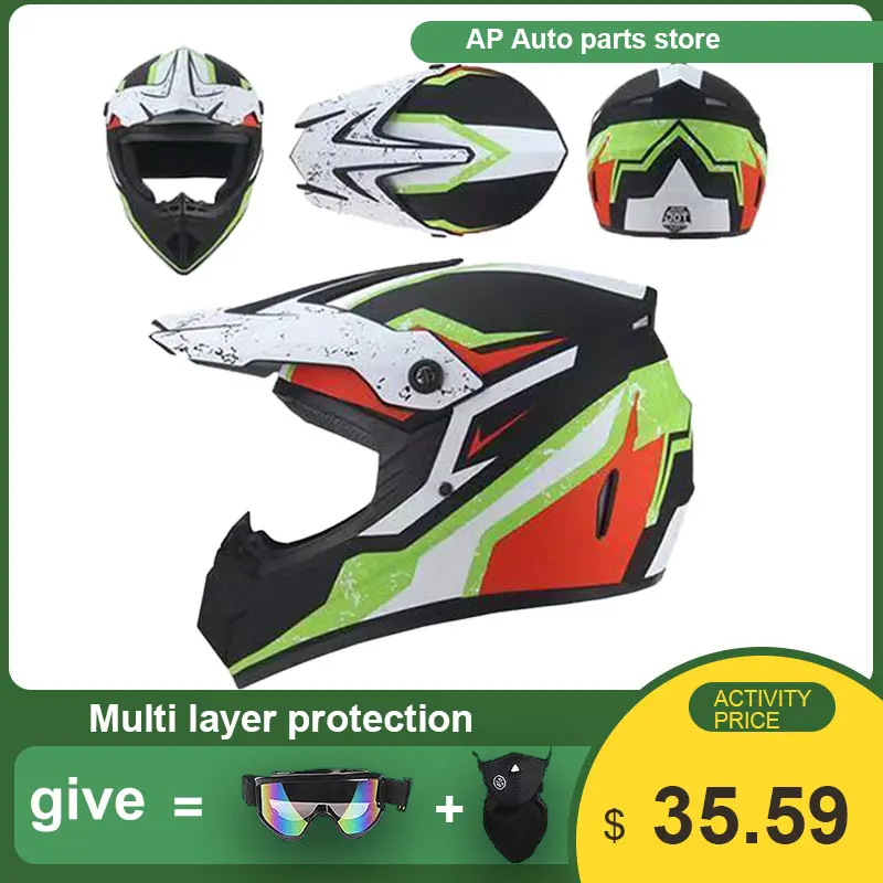 New helmet men's motorcycle helmet women's full cover four season off-road helmet racing goggles mask
New helmet men's motorcycle helmet women's full cover four season off-road helmet racing goggles mask