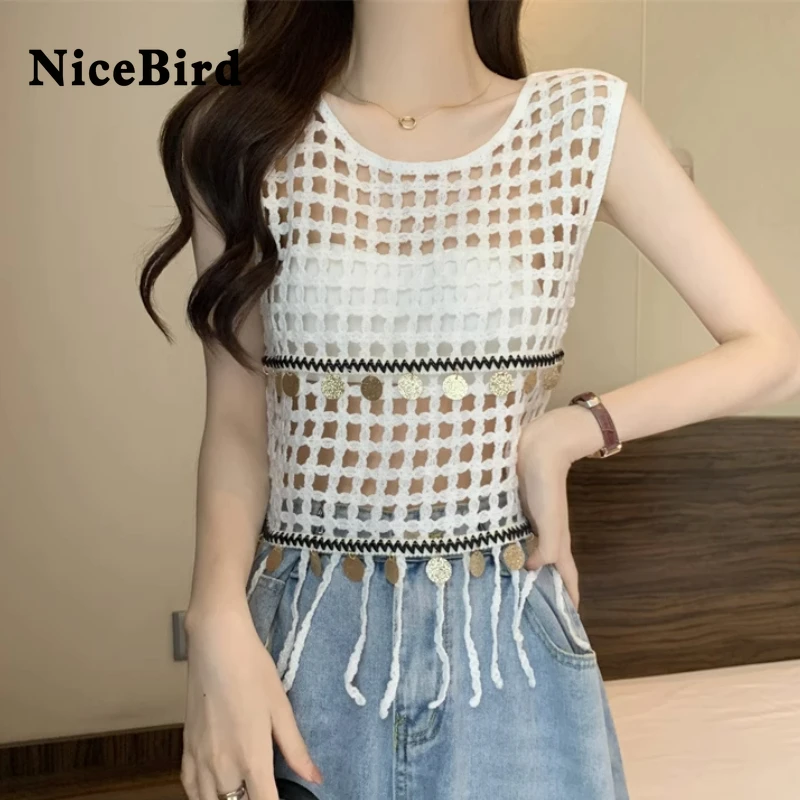Nicebird Crochet Hollowing Tassel Women White Boho Tank Tops New Round Neck Sleeveless Personality Fashion Spring Summer 2023
Nicebird Crochet Hollowing Tassel Women White Boho Tank Tops New Round Neck Sleeveless Personality Fashion Spring Summer 2023