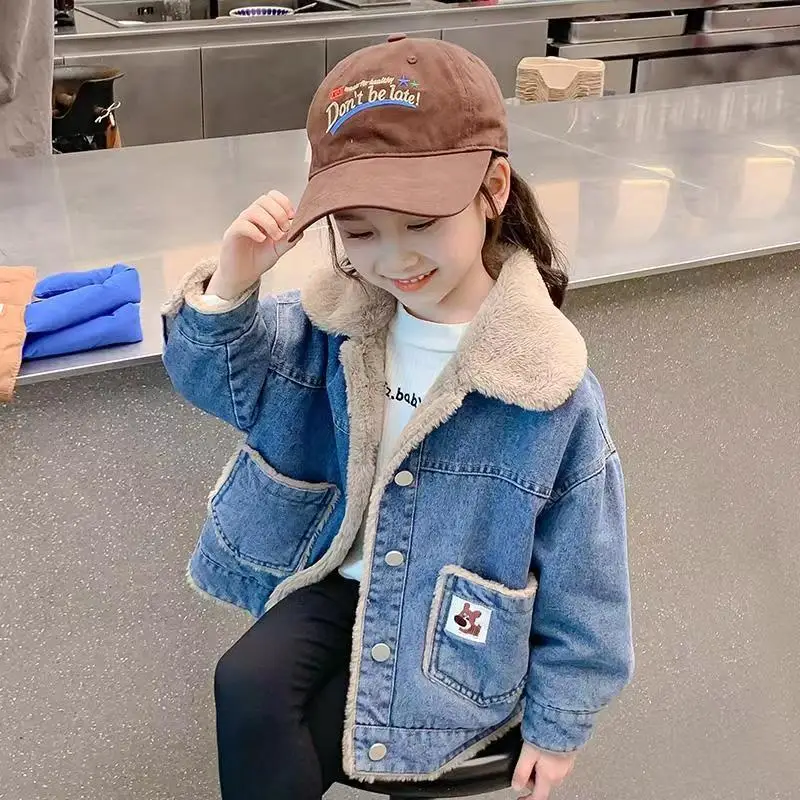2023 Jacket For Girls Autumn Winter Plus Cashmere Thicken Jeans Coat Children Clothes Warm Fashion Baby Denim Jackets 2-8T
2023 Jacket For Girls Autumn Winter Plus Cashmere Thicken Jeans Coat Children Clothes Warm Fashion Baby Denim Jackets 2-8T