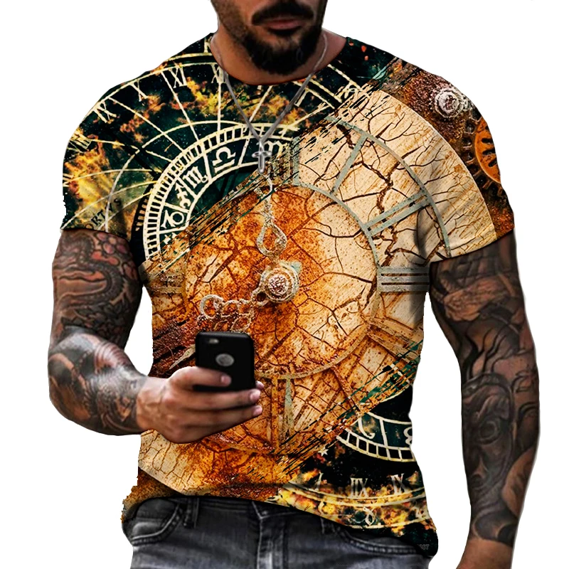 Men's Retro Clock 3D Printed T-shirt Summer Round Neck Personality Oversized Street Casual Art Short Sleeves
Men's Retro Clock 3D Printed T-shirt Summer Round Neck Personality Oversized Street Casual Art Short Sleeves