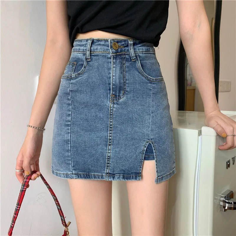 Fashion Sexy Vintage Split Irregular Denim Skirt Spring and Autumn High Waist Thin A-line Bag Hip Skirt Women Wrap Skirts Summer
Fashion Sexy Vintage Split Irregular Denim Skirt Spring and Autumn High Waist Thin A-line Bag Hip Skirt Women Wrap Skirts Summer