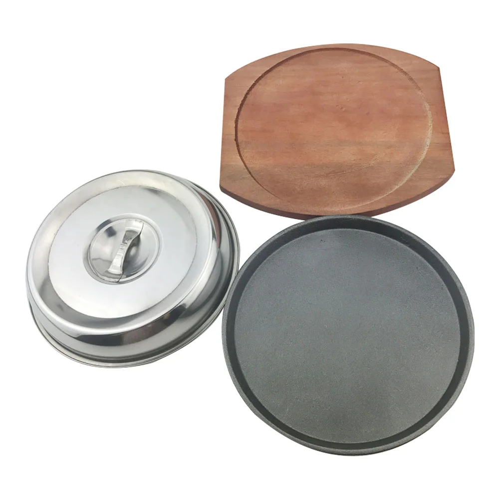 Plate Steak Pan Grill Sizzling Fajitairon Skillet Cast Cover Stovetop Bbq Griddle Teppanyaki Serving Metal Board Lid Platter
Plate Steak Pan Grill Sizzling Fajitairon Skillet Cast Cover Stovetop Bbq Griddle Teppanyaki Serving Metal Board Lid Platter