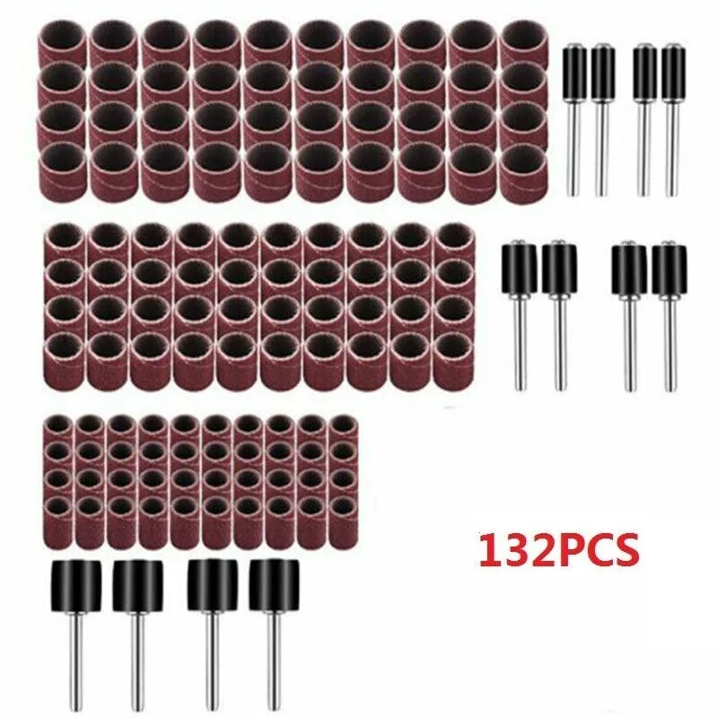 132Pcs Sanding Bands Drum Sleeve Grit Mandrel Dremel Rotary Tool Kit Accessories 1/2'' 3/8'' 1/4'' DIY Polishing Woodworks
132Pcs Sanding Bands Drum Sleeve Grit Mandrel Dremel Rotary Tool Kit Accessories 1/2'' 3/8'' 1/4'' DIY Polishing Woodworks
