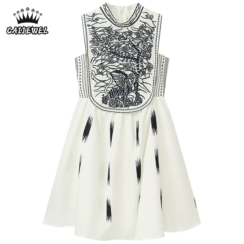 Women's Clothing Vest Dress Sleeveless Vintage Heavy Industry Printing High Waist Casual Baggy White Short Skirt Ladies Summer
Women's Clothing Vest Dress Sleeveless Vintage Heavy Industry Printing High Waist Casual Baggy White Short Skirt Ladies Summer