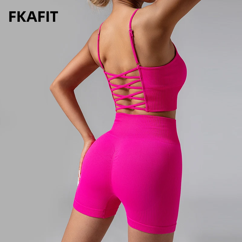 Seamless Yoga Set Open Back Sports Bra Gym Shorts Suit 2 PCS Workout Clothes For Women Sleeveless Tracksuit
Seamless Yoga Set Open Back Sports Bra Gym Shorts Suit 2 PCS Workout Clothes For Women Sleeveless Tracksuit