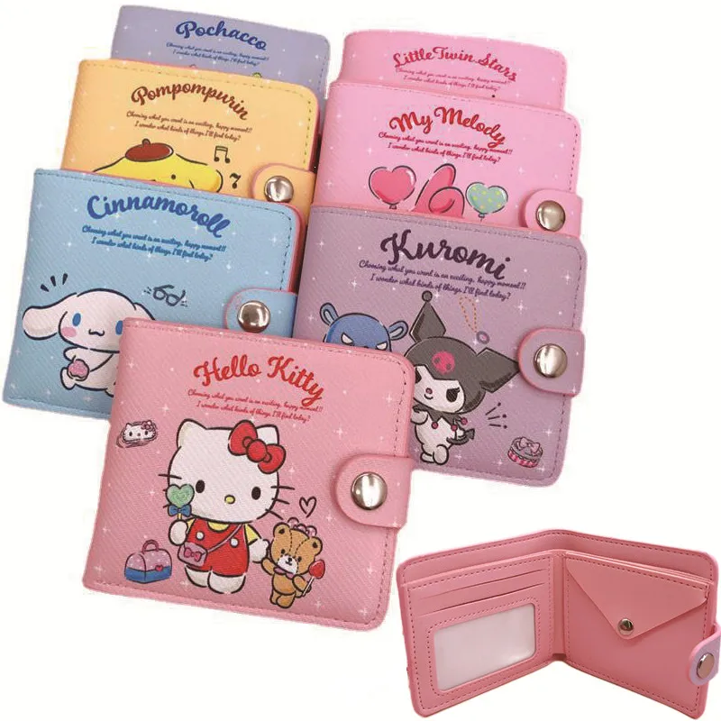 

Hello Kitty Wallet Sanrio Onpompurin Pochacco Cinnamorol Mymelody Kuromi Foldable Purse Card Holder Kawaii Anime Birthday Gift