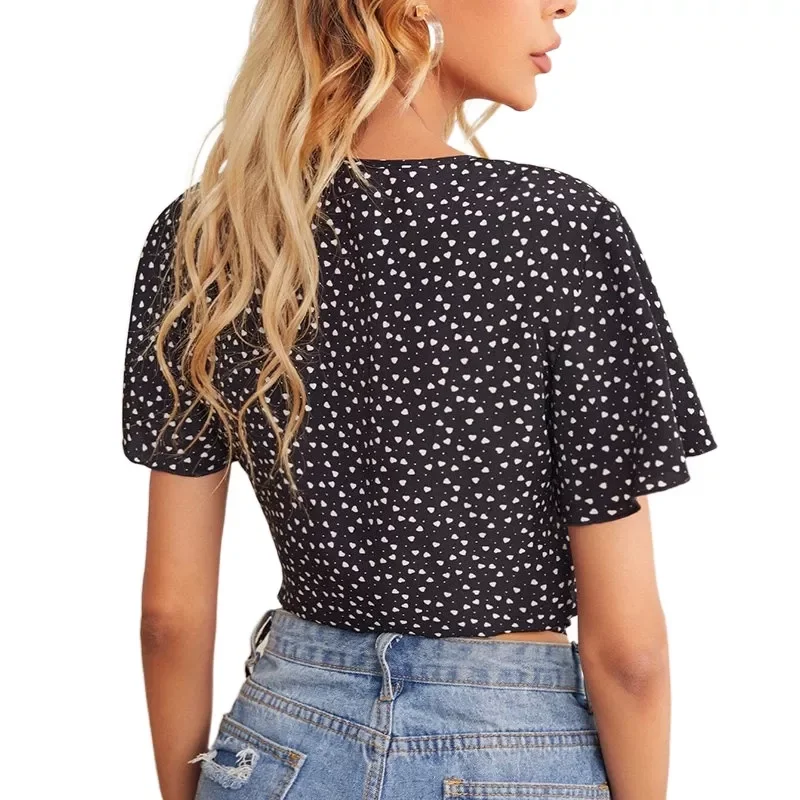 Women Tops Sexy Blouses Fashion Dot Print Flower Casual Short Sleeve Office Lady Work Shirts Female Slim Blusa
Women Tops Sexy Blouses Fashion Dot Print Flower Casual Short Sleeve Office Lady Work Shirts Female Slim Blusa
