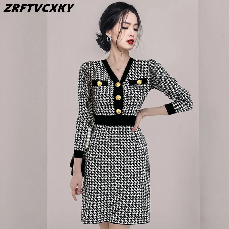 New Chic Korean Style Button Decor Knitted Mini Short Dress Women Elegant V Neck Winter Autumn Knitwear A Line Dresses Vestidos
New Chic Korean Style Button Decor Knitted Mini Short Dress Women Elegant V Neck Winter Autumn Knitwear A Line Dresses Vestidos