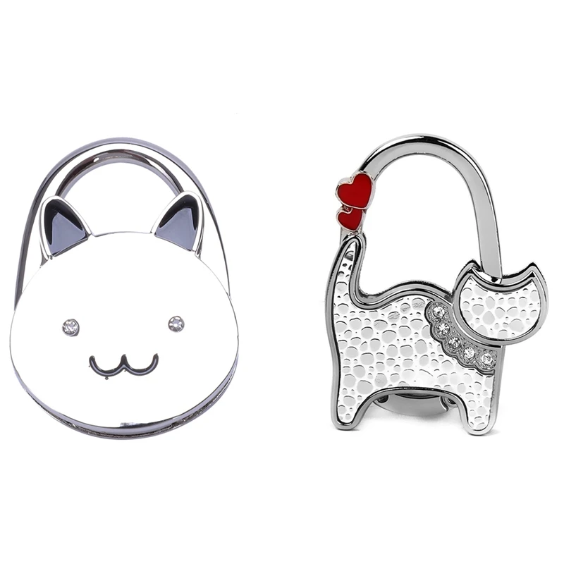 2 Pcs Foldable Handbag Hook Antislip Rubber Base Black Cat Cartoon & Cat Shaped White
2 Pcs Foldable Handbag Hook Antislip Rubber Base Black Cat Cartoon & Cat Shaped White