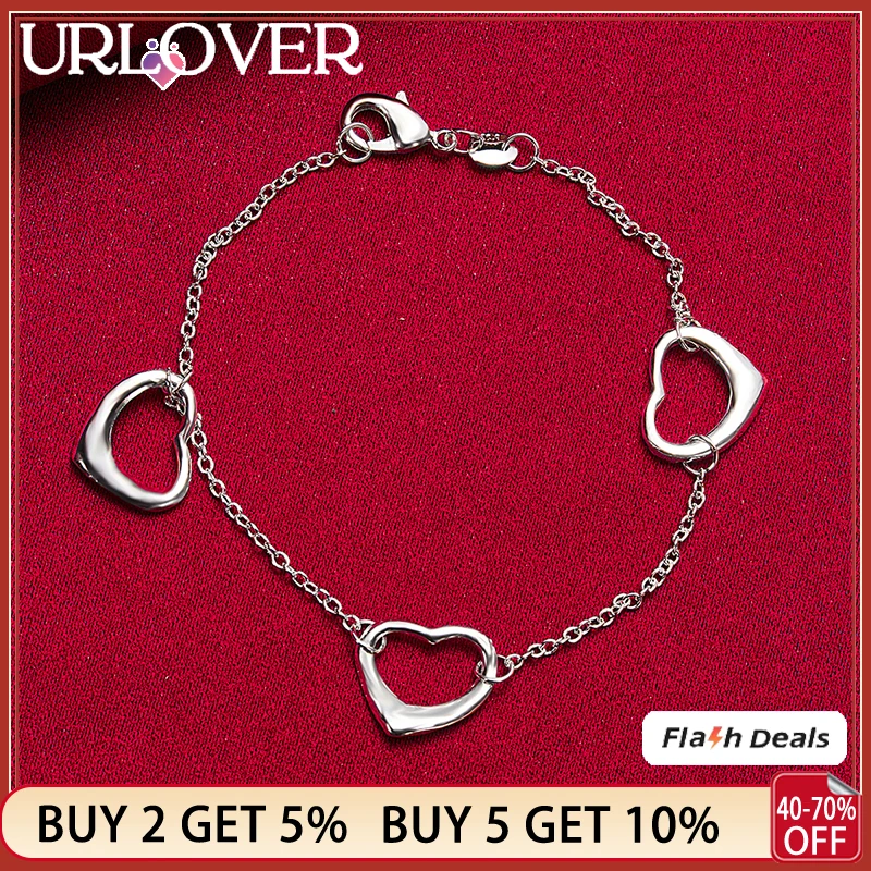 925 Stamp Silver Color 20cm Chain For Women Heart Pendant Bracelet Fashion Jewelry Party Birthday Banquet Wedding Accessory Gift
925 Stamp Silver Color 20cm Chain For Women Heart Pendant Bracelet Fashion Jewelry Party Birthday Banquet Wedding Accessory Gift