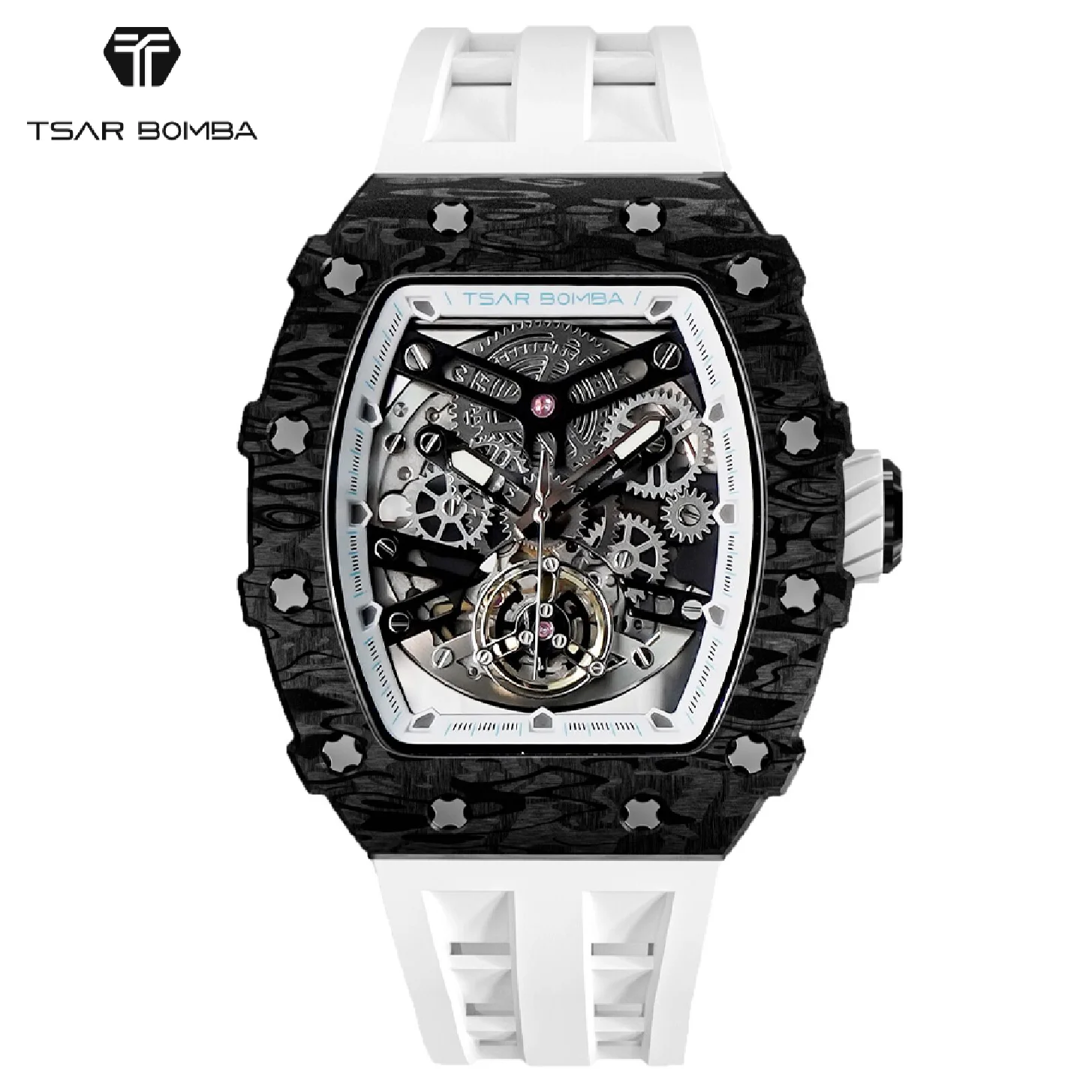 Carbon Fiber Bezel TSAR BOMBA 2022 Luxury Mens Automatic Watch Waterproof Clock Fashion Skeleton Mechanical Wrist Watch for Men
Carbon Fiber Bezel TSAR BOMBA 2022 Luxury Mens Automatic Watch Waterproof Clock Fashion Skeleton Mechanical Wrist Watch for Men