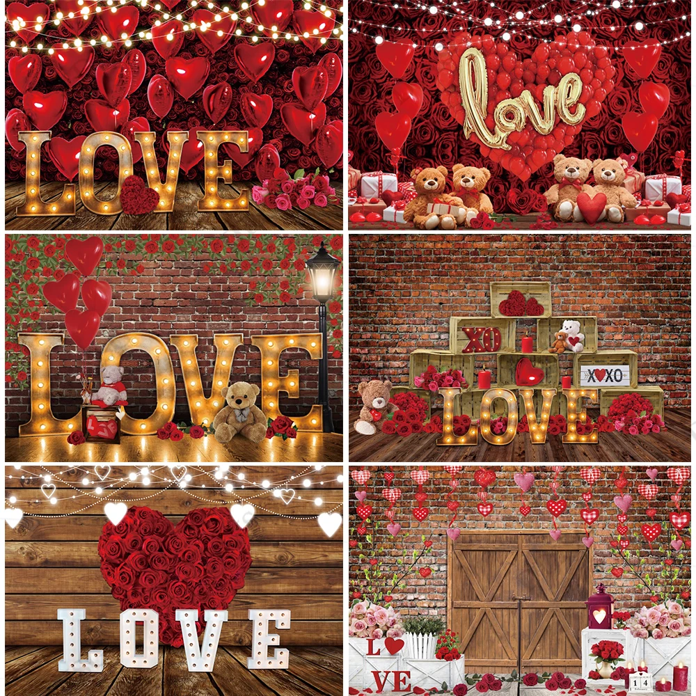 

DIXSG February 14th Valentine's Day Photo Backdrop Wedding Decoration Sweet Confession Photography Background Red Banner Props