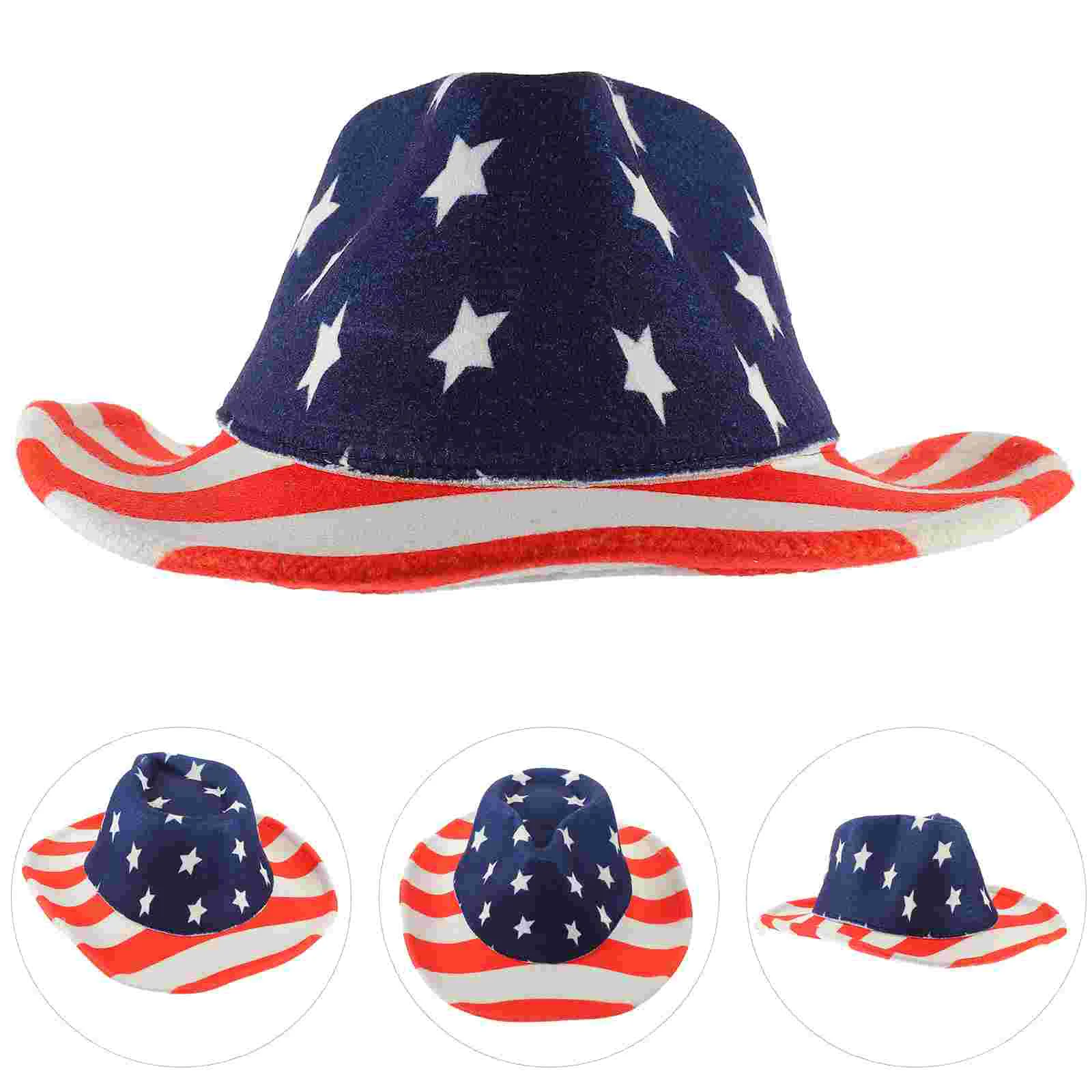 

Cowboy Hat USA American Patriotic Americans Flags Costume Independence Day Boys Cowgirl Women Party Headwear