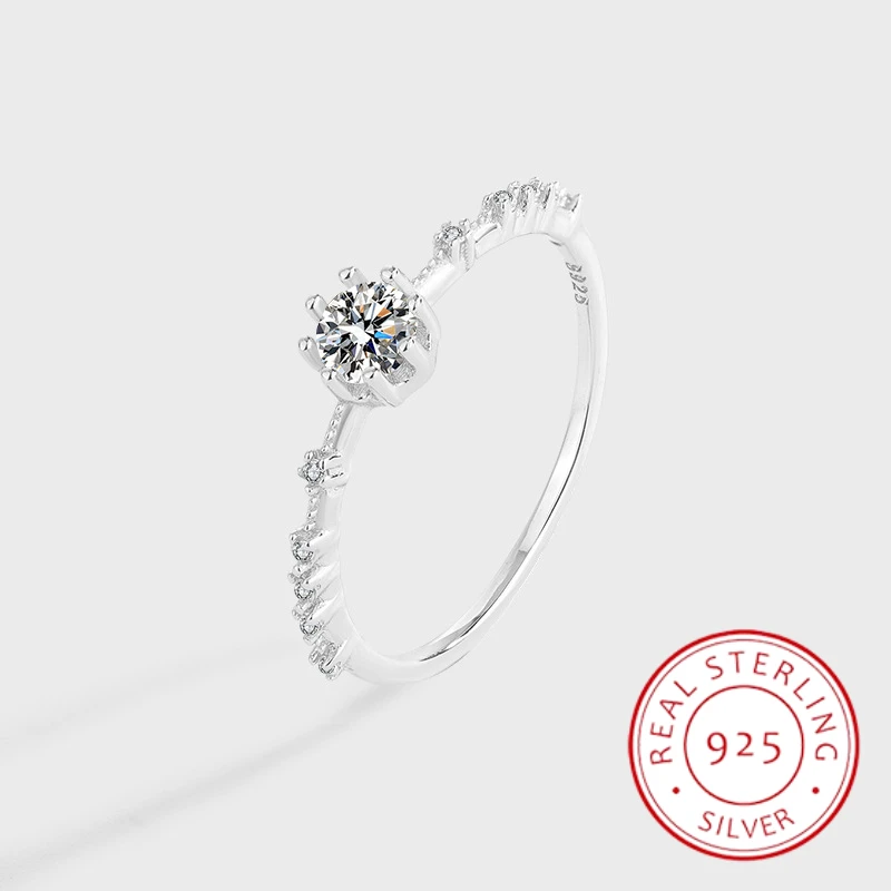 New Classic Four Prong Round Full Diamond Ladies Ring S925 Original Genuine Sterling Silver Party Wedding Engagement Jewelry
New Classic Four Prong Round Full Diamond Ladies Ring S925 Original Genuine Sterling Silver Party Wedding Engagement Jewelry
