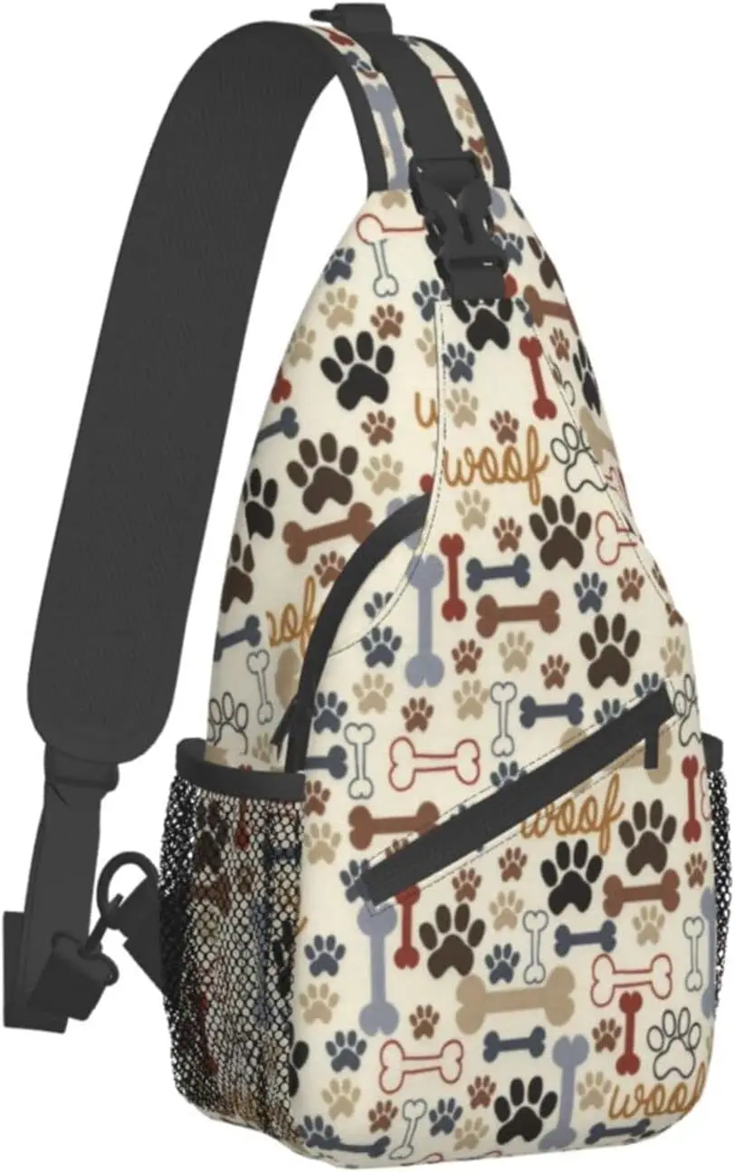 Dog Paw Print Bone Sling Backpack Travel Hiking Daypack Crossbody Shoulder Bag for Women Men Crossbody Purse with Water Bottle
Dog Paw Print Bone Sling Backpack Travel Hiking Daypack Crossbody Shoulder Bag for Women Men Crossbody Purse with Water Bottle