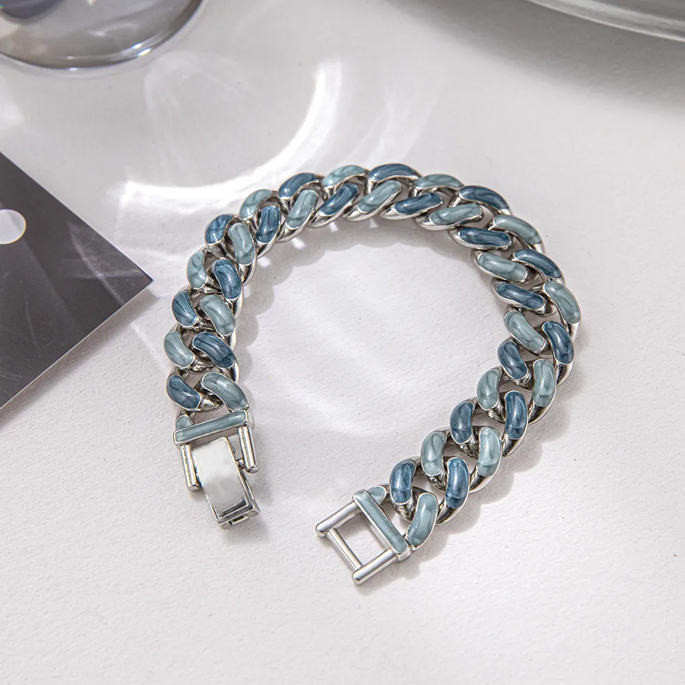 Hot 13mm Blue Color Cuban Link Chain Bracelet For Women Men Punk Curb Cuban Link Chain Bracelets On The Hand Jewelry Wholesale
Hot 13mm Blue Color Cuban Link Chain Bracelet For Women Men Punk Curb Cuban Link Chain Bracelets On The Hand Jewelry Wholesale