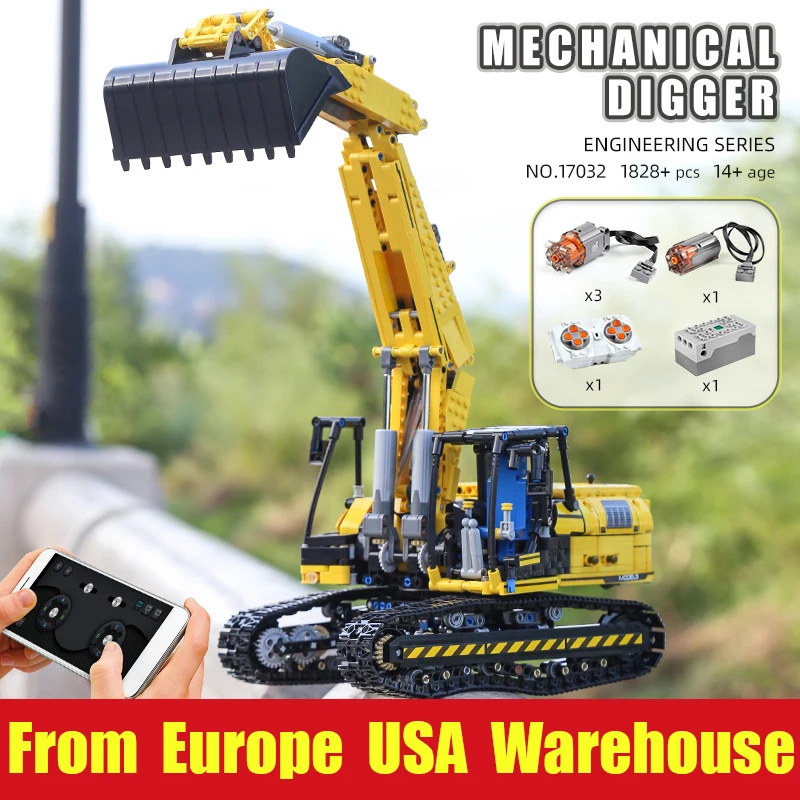 MOULD KING 17032 Hight-Tech Building Kits Motorized Excavator Truck Model Bricks Engineering Toys for Kids Christmas Gifts
MOULD KING 17032 Hight-Tech Building Kits Motorized Excavator Truck Model Bricks Engineering Toys for Kids Christmas Gifts