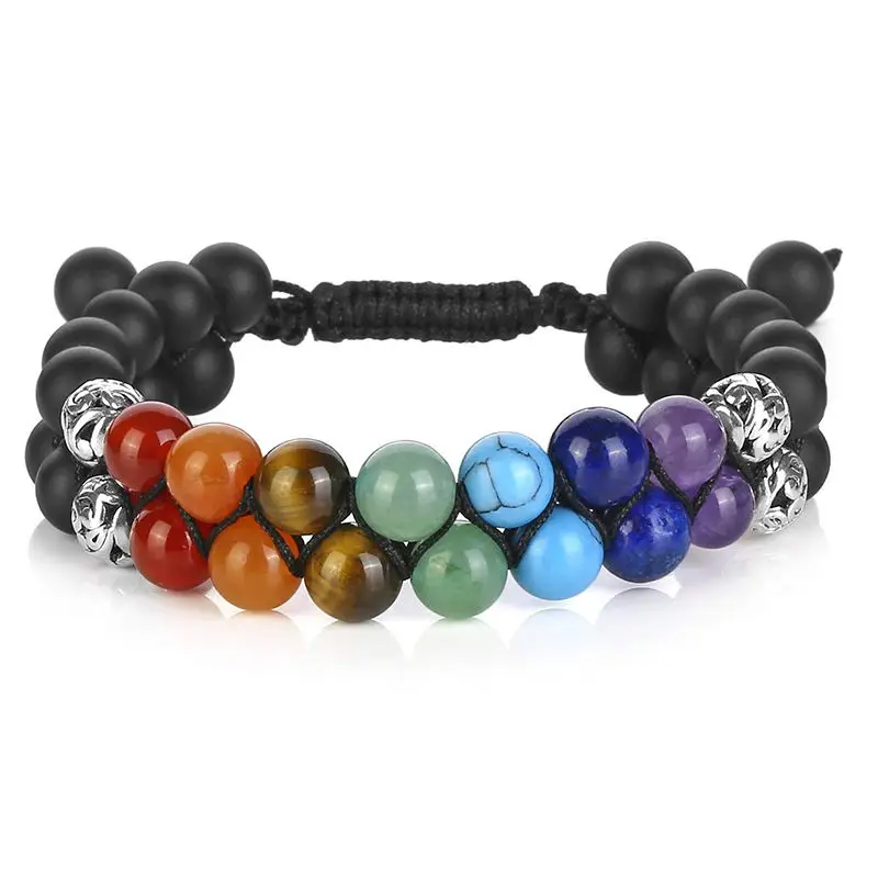 

Chakra Bracelet 7 Chakras Healing Crystals Bracelet Yoga Stone Beads Bracelets Meditation Relax Anxiety Bangle for Womens Mens