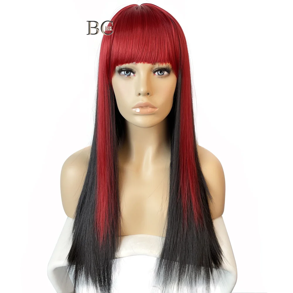 Synthetic Black And Red Highlight Wig Long Straight With Bangs Wigs For Women Colored Cosplay Or Costume Hair
Synthetic Black And Red Highlight Wig Long Straight With Bangs Wigs For Women Colored Cosplay Or Costume Hair