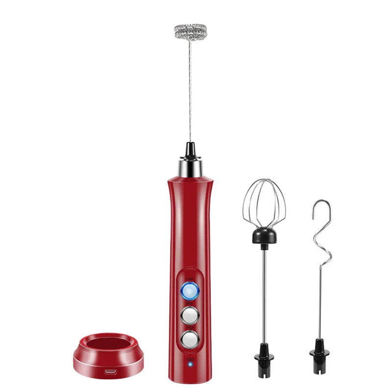 Milk Frother, Rechargeable Milk Frother Electric 3 Speeds Milk Frother Handheld for Coffee, Chocolate,Red
Milk Frother, Rechargeable Milk Frother Electric 3 Speeds Milk Frother Handheld for Coffee, Chocolate,Red