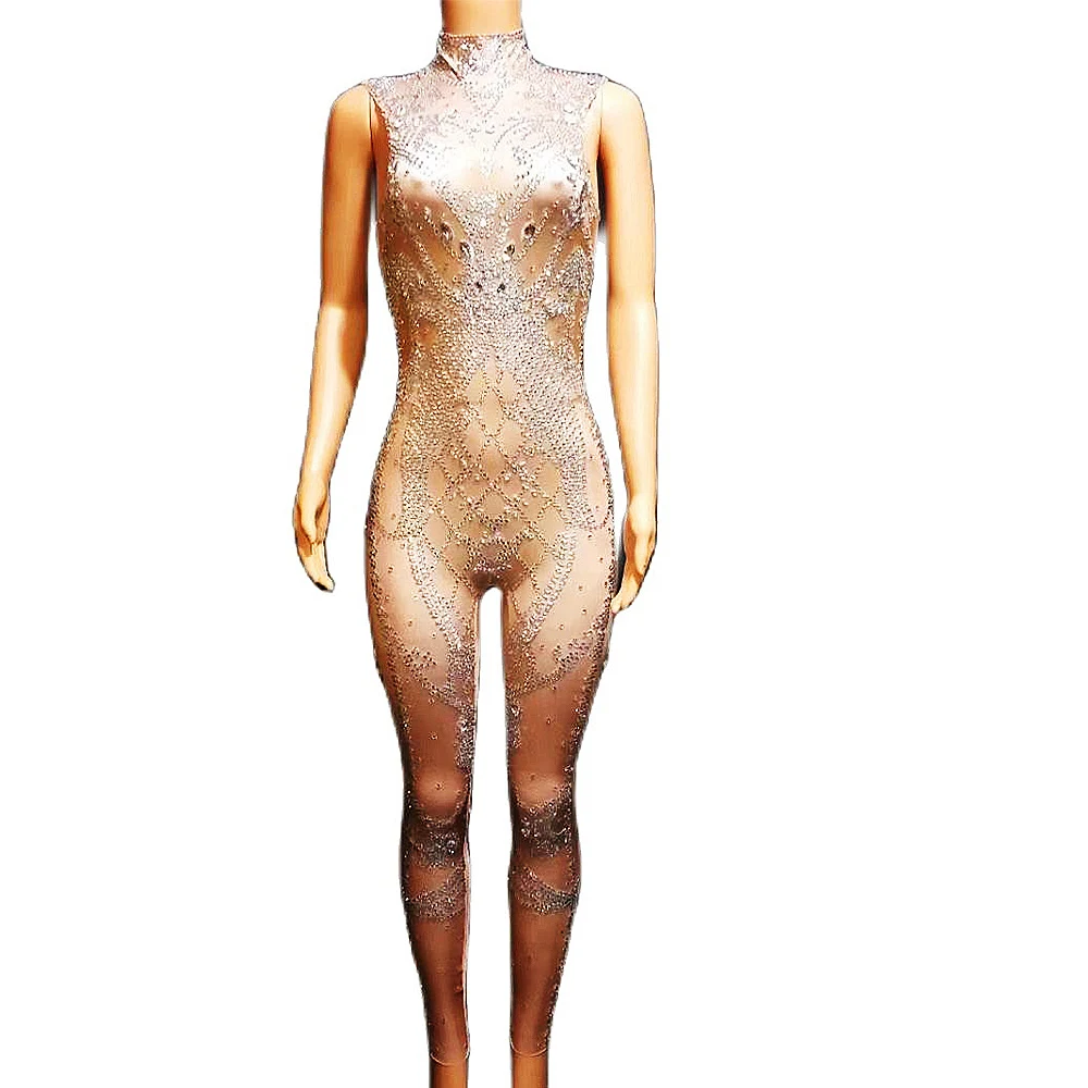 New Spandex Nude Women Leotard Stretch Sleeveless Jumpsuit Party Show Performance Stage Wear Nightclub Dancer Costume
New Spandex Nude Women Leotard Stretch Sleeveless Jumpsuit Party Show Performance Stage Wear Nightclub Dancer Costume
