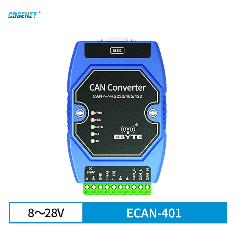 CAN to Serial Protocol Converter Can to RS485/RS232/RS422 ECAN-401S Build in Watchdog DC 8~28V Wide Baud Rate Range CDSENT
CAN to Serial Protocol Converter Can to RS485/RS232/RS422 ECAN-401S Build in Watchdog DC 8~28V Wide Baud Rate Range CDSENT