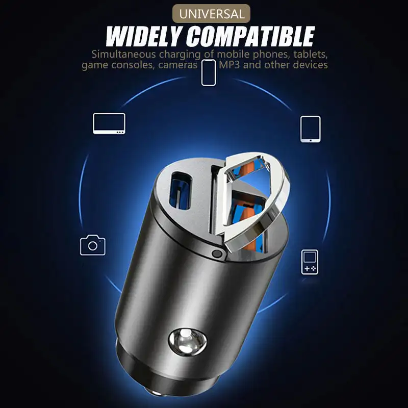QCY Car Charger Mini 38W Metal Dual USB Car Charger 2 Alloy Flush Fit Car Adapter Quick Charge QC3.0 CR01 FOR xiaomi IPHONE Huaw 
QCY Car Charger Mini 38W Metal Dual USB Car Charger 2 Alloy Flush Fit Car Adapter Quick Charge QC3.0 CR01 FOR xiaomi IPHONE Huaw