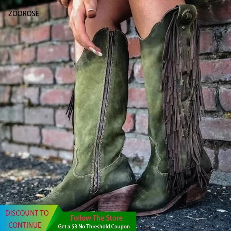 Tassel Cowboy Boots For Women Green Knee High Cowgirl Botas Vintage Leopard Print Rider Booties Fashion Plus Size Ladies Shoes
Tassel Cowboy Boots For Women Green Knee High Cowgirl Botas Vintage Leopard Print Rider Booties Fashion Plus Size Ladies Shoes