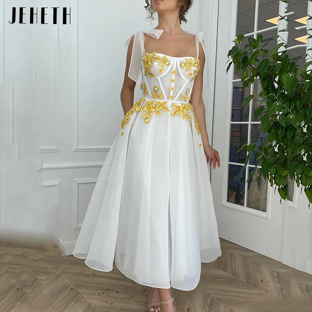 JEHETH Bow Straps Floral Appliques Tulle Pastoral Prom Dress Sweetheart A-Line Evening Party Gowns Ankle Length Robes De Soirée
JEHETH Bow Straps Floral Appliques Tulle Pastoral Prom Dress Sweetheart A-Line Evening Party Gowns Ankle Length Robes De Soirée