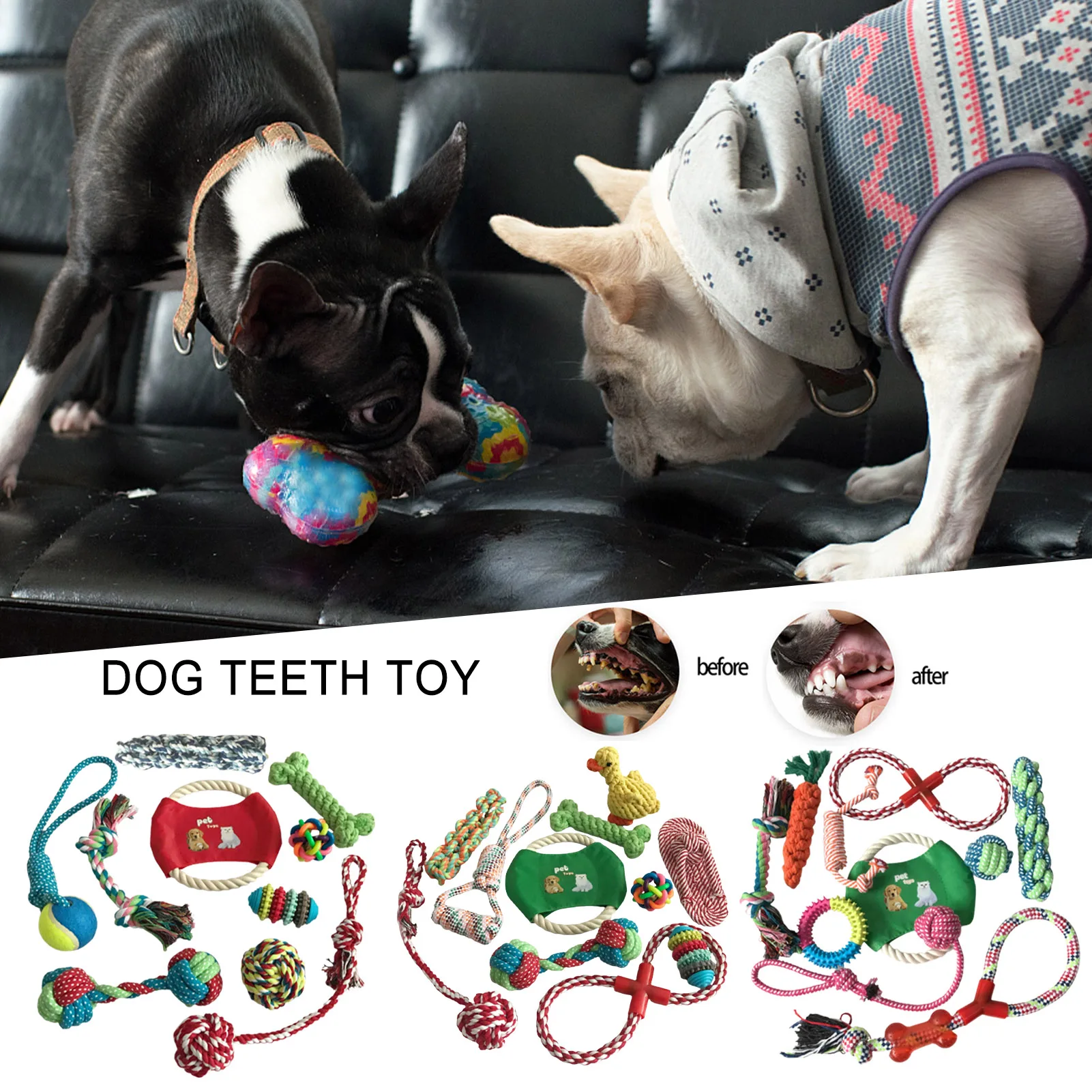 Bite Resistant Pet Dog Chew Toys For Small Dogs Cleaning Teeth Puppy Dog Rope Knot Ball Toy Set Playing Animals Dogs Toys Pets
Bite Resistant Pet Dog Chew Toys For Small Dogs Cleaning Teeth Puppy Dog Rope Knot Ball Toy Set Playing Animals Dogs Toys Pets