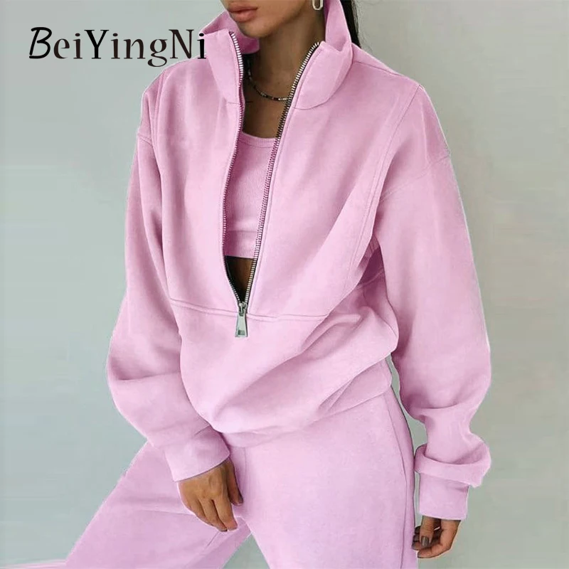 Beiyingni Fashion Women's Two Piece Set Turtleneck Zipper Long Sleeve Hoody + Hight Waist Velvet Pant Casual Tracksuit Lady Suit
Beiyingni Fashion Women's Two Piece Set Turtleneck Zipper Long Sleeve Hoody + Hight Waist Velvet Pant Casual Tracksuit Lady Suit