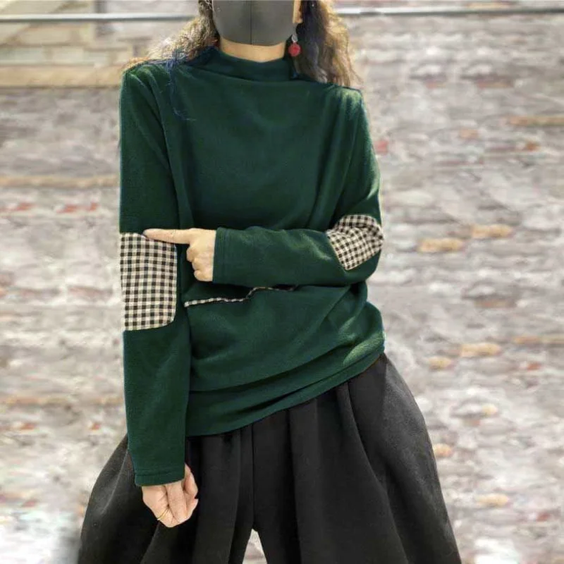Fashionable and Versatile Temperament Women's Clothing Autumn and Winter Patchwork High Neck Long Sleeve Solid Color Pullover
Fashionable and Versatile Temperament Women's Clothing Autumn and Winter Patchwork High Neck Long Sleeve Solid Color Pullover